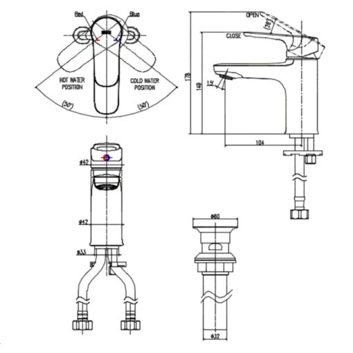voi chau nong lanh inax lfv 1402s r 2