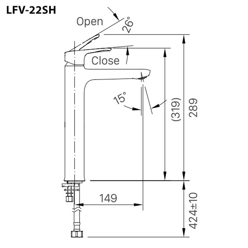 Vòi lavabo lạnh thân cao INAX LFV-22SH chính hãng