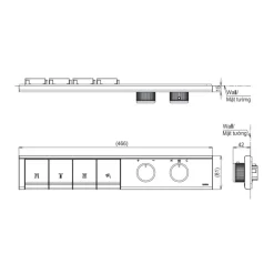 Bảng điều khiển nhiệt độ 4 đường nước âm tường TOTO TBV11140A TBN11FC0A