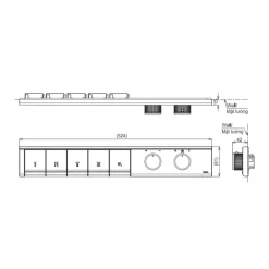 Bảng điều khiển nhiệt độ 5 đường nước âm tường TOTO TBV11150A TBN11HC0A