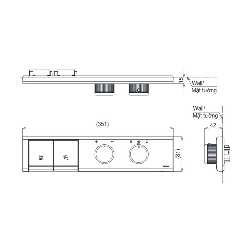 Bảng điều khiển TBV11120A Bảng điều khiển TOTO TBV11120A