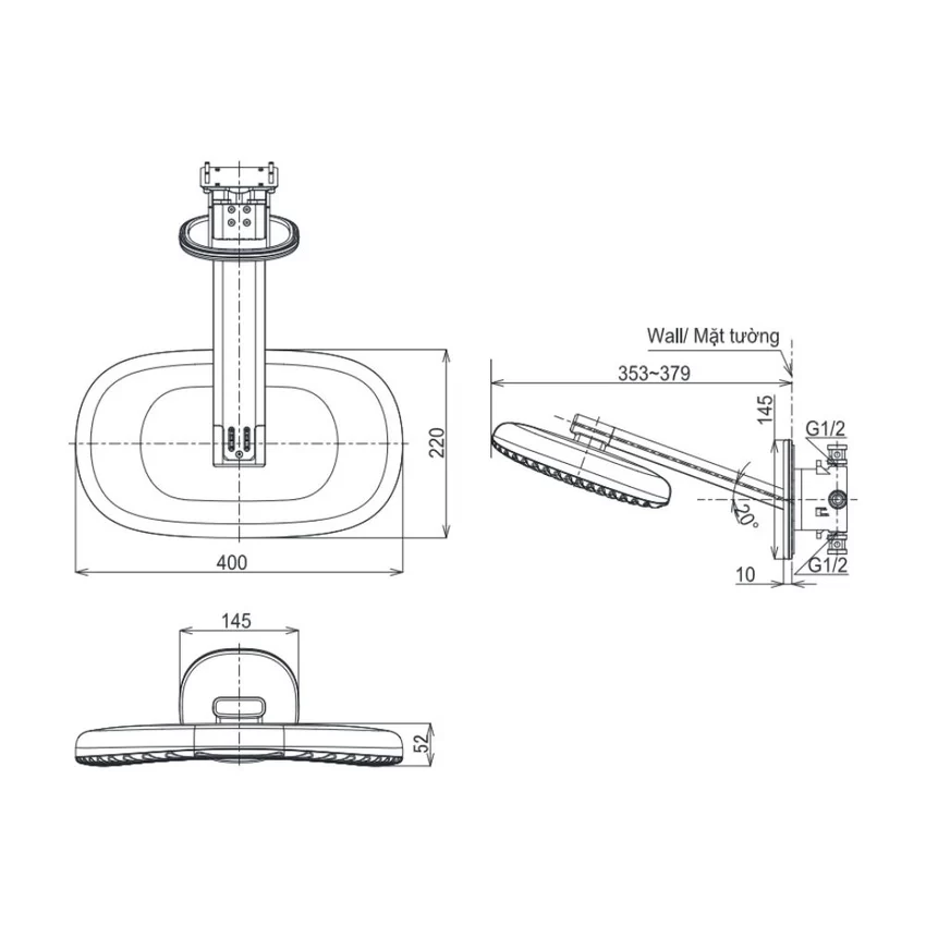 Bát sen gắn tường TOTO TBW15CB0A Bát sen gắn tường TOTO TBW15CB0A - Hình 2