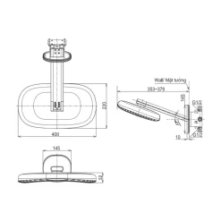 Bát sen gắn tường TOTO TBW15EB0A (3 chế độ, G Series)