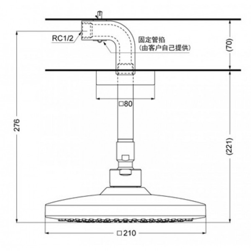 Bát sen tắm gắn trần TOTO TBW02003B1A (vuông, 210mm) 11 Thiết kế hiện đại của sen tắm TOTO TBW02003B1A