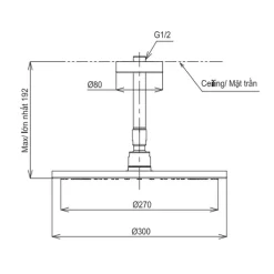 Bát sen tắm gắn trần TOTO TBW07003A1 (tròn, 300 mm) 17 Bát sen tắm gắn trần TOTO TBW07003A1 (tròn, 300 mm)