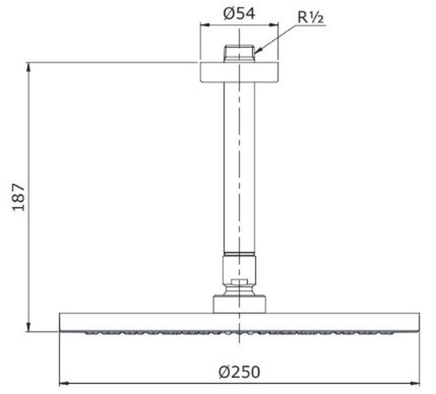 Bát sen tắm gắn trần TOTO TX491SN (tròn, 250mm) 7 Bát sen TOTO TX491SN lắp đặt gắn trần phòng tắm
