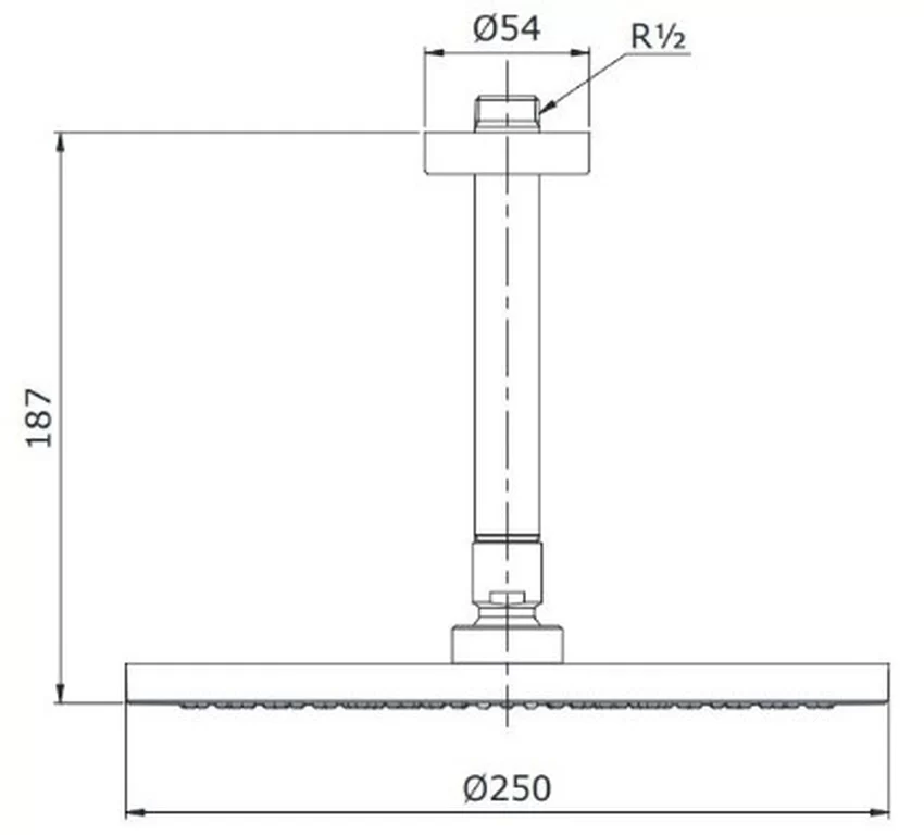 Bát sen tắm gắn trần TOTO TX491SN (tròn, 250mm) 7 Bát sen TOTO TX491SN lắp đặt gắn trần phòng tắm