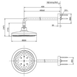 Bát sen tắm gắn tường TOTO TBW01003A (tròn, 220mm)