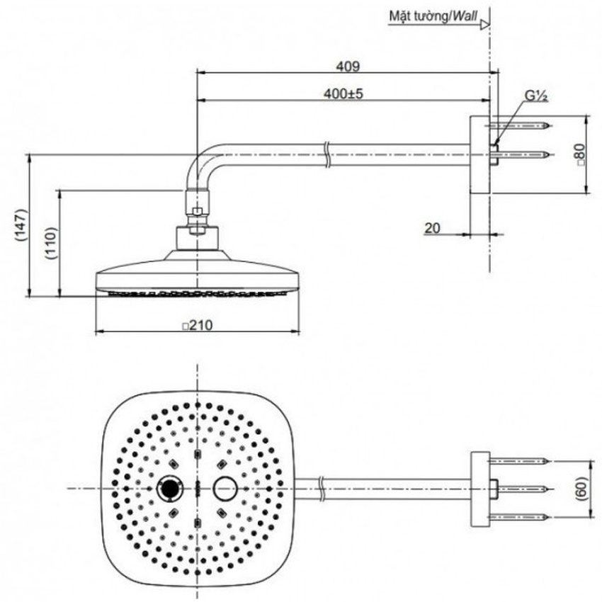 Bát sen gắn tường TOTO TBW02004A Bát sen gắn tường TOTO TBW02004A