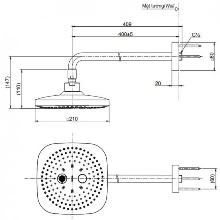 Bát sen gắn tường TOTO TBW02004A Bát sen gắn tường TOTO TBW02004A