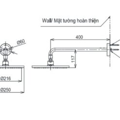 Bát sen tắm gắn tường TOTO TBW07002A (tròn, 250 mm)