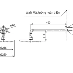 Bát sen tắm gắn tường TOTO TBW07002A (tròn, 250 mm)