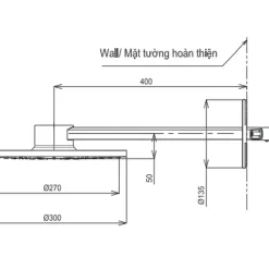 Bát sen tắm gắn tường TOTO TBW07004A (2 chế độ, 300mm) 9 Bát sen tắm gắn tường TOTO TBW07004A (2 chế độ, 300mm)
