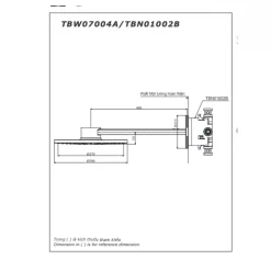 Bát sen tắm gắn tường TOTO TBW07004A kèm van âm TBN01002B (2 chế độ, 300mm)