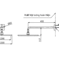 Bát sen tắm gắn tường TOTO TBW08003A (vuông, 300 mm) 26 Bát sen tắm gắn tường TOTO TBW08003A (vuông, 300 mm)
