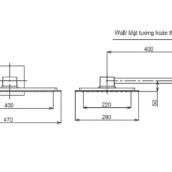 Bát sen tắm gắn tường TOTO TBW08004A (2 chế độ, Z Series)