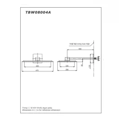 Bát sen tắm gắn tường TOTO TBW08004A kèm van âm TBN01002B (2 chế độ, Z Series)