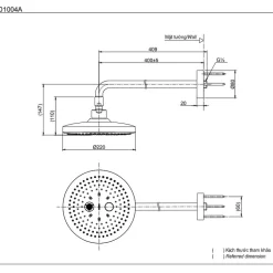 Bát sen tắm tắm gắn tường TOTO TBW01004A (2 chế độ, tròn)