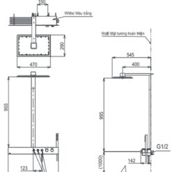 Bộ sen cây nhiệt độ TOTO TBW08407A dòng Z series kệ để đồ màu trắng
