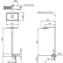 Bộ sen cây nhiệt độ TOTO TBW08407A dòng Z series kệ để đồ màu trắng