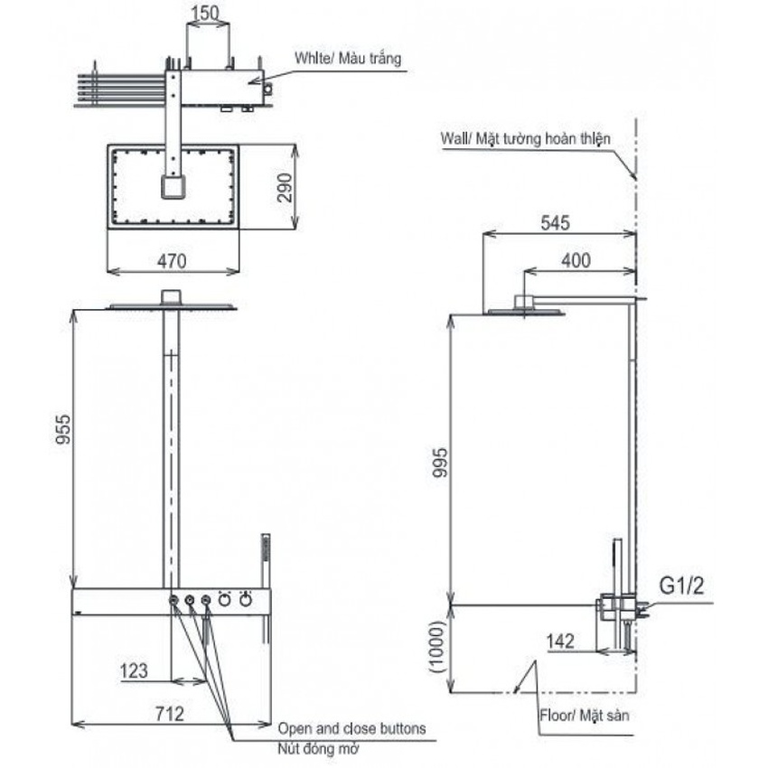 Bộ sen cây nhiệt độ TOTO TBW08408A Z series Bộ sen cây nhiệt độ TOTO TBW08408A - Hình 3