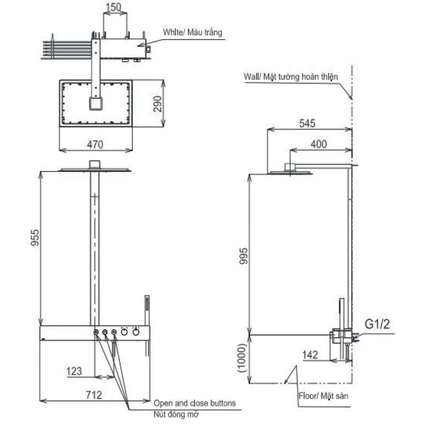 Bộ sen cây nhiệt độ TOTO TBW08408A Z series Bộ sen cây nhiệt độ TOTO TBW08408A - Hình 3