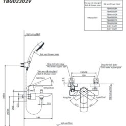 Bộ sen cây nóng lạnh TOTO DM907C1S TBG02302VA DGH108ZR