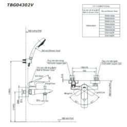 Bộ sen cây nóng lạnh TOTO DM907C1S TBG04302VA DGH108ZR