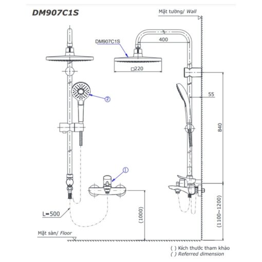 Bộ sen cây nóng lạnh TOTO DM907C1S TBG04302VA TBW03002B