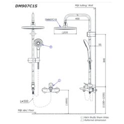 Bộ sen cây nóng lạnh TOTO DM907C1S TTMR302V DGH104ZR