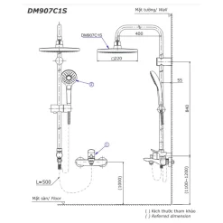 Bộ sen cây nóng lạnh TOTO DM907C1S TTMR302V DGH104ZR