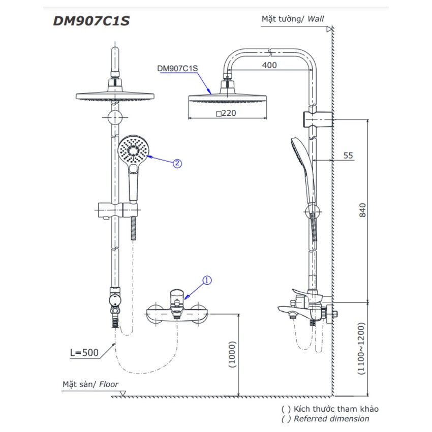 Thiết kế sang trọng TOTO DM907C1S TTMR302V DGH104ZR Thiết kế sang trọng của bộ sen cây nóng lạnh TOTO DM907C1S TTMR302V DGH104ZR