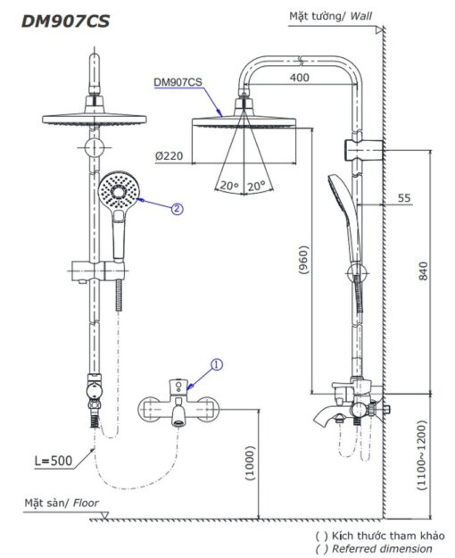 Bộ sen cây nóng lạnh TOTO DM907CS TBS02302V TBW07009A
