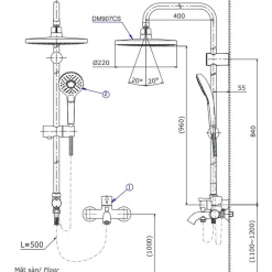 Bộ sen cây nóng lạnh TOTO DM907CS TBS04302V TBW07012A 21 Bộ sen cây nóng lạnh TOTO DM907CS TBS04302V TBW07012A
