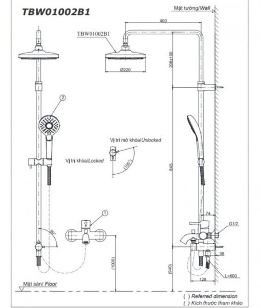 Bộ sen cây nóng lạnh TOTO TBW01002BA TBG03302VA TBW01010A
