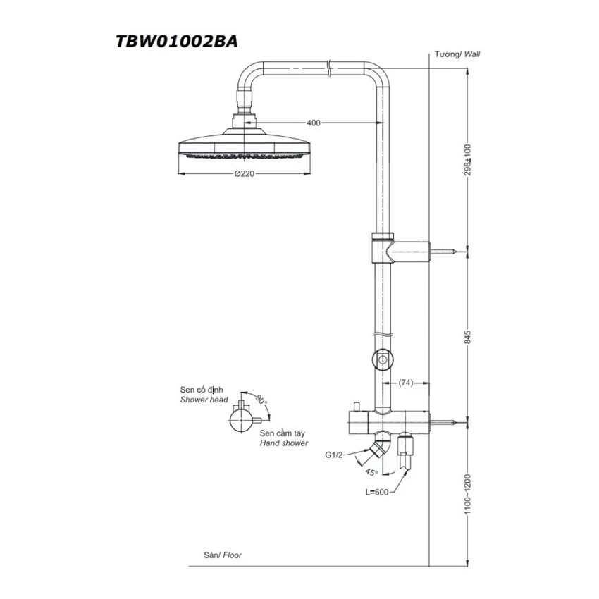 Bộ sen cây nóng lạnh TOTO TBW01002BA TBG03302VA TBW01010V 20 Bộ sen cây nóng lạnh TOTO TBW01002BA TBG03302VA TBW01010V - Ảnh 5