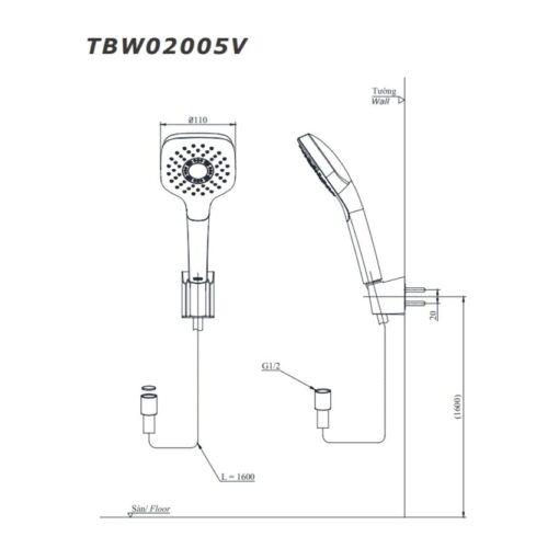 Bộ sen cây nóng lạnh TOTO TBW02001BA TBG04302VA TBW02005V