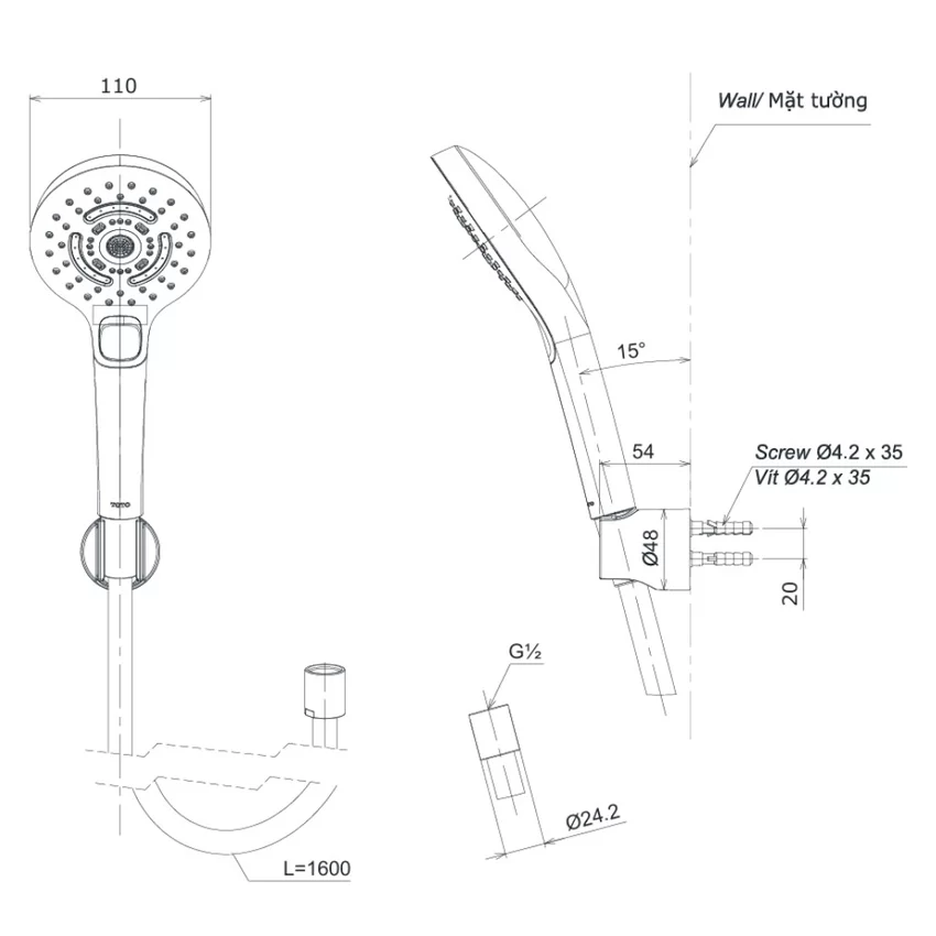 Bộ sen cây nóng lạnh TOTO TBW07006A TBG01302VA TBW01035V 9 Bộ sen cây nóng lạnh TOTO TBW07006A TBG01302VA TBW01035V