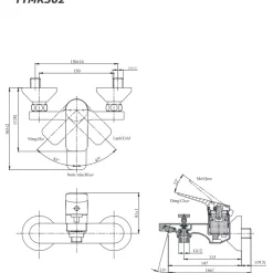 Bộ sen cây nóng lạnh TOTO TBW13040V TTMR302V TBW09010V 14 Bộ sen cây nóng lạnh TOTO TBW13040V TTMR302V TBW09010V