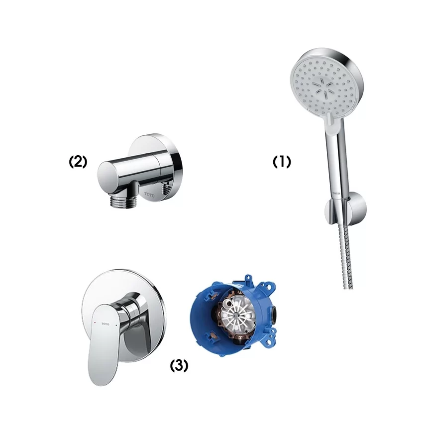 Bộ sen tắm âm tường 1 đường nước nóng lạnh TOTO TBW07009A TBW01014B TBG01303BA TBN01001B 4 Bộ sen tắm âm tường TOTO TBW07009A/TBW01014B/TBG01303BA/TBN01001B
