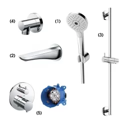 Bộ sen tắm âm tường 2 đường nước nhiệt độ TOTO TBW01010A TBG01001B