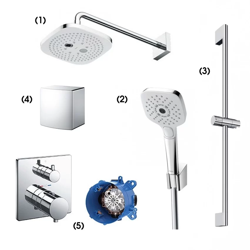 Bộ sen tắm TOTO TBW02004A TBW02006A | Hải Yến Home Bộ sen tắm âm tường 2 đường nước nhiệt độ TOTO TBW02004A TBW02006A