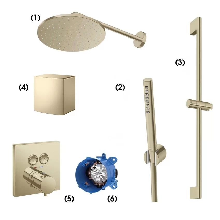 Bộ sen tắm âm tường 2 đường nước nhiệt độ TOTO TBW07003A TBW02017A Bộ sen tắm âm tường TOTO TBW07003A TBW02017A