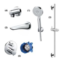 Bộ sen tắm âm tường 2 đường nước nhiệt độ TOTO TBW07009A TBG01001B