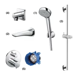 Bộ sen tắm âm tường 2 đường nước nhiệt độ TOTO TBW07012A TBG01001B