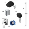 Bộ sen tắm âm tường 2 đường nước nóng lạnh GT Series TOTO TBW15AB0A 1 Bộ sen tắm âm tường 2 đường nước nóng lạnh GT Series TOTO TBW15AB0A