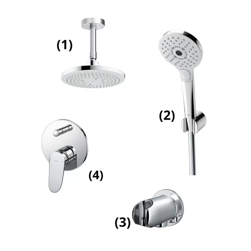 Bộ sen tắm âm tường 2 đường nước nóng lạnh TOTO TBW01003B1A TBW01010V 4 Bộ Sen Tắm Âm Tường 2 Đường Nước Nóng Lạnh TOTO TBW01003B1A TBW01010V