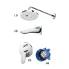 Bộ sen tắm âm tường 2 đường nước nóng lạnh TOTO TBW01004A 2 Bộ sen tắm âm tường 2 đường nước nóng lạnh TOTO TBW01004A