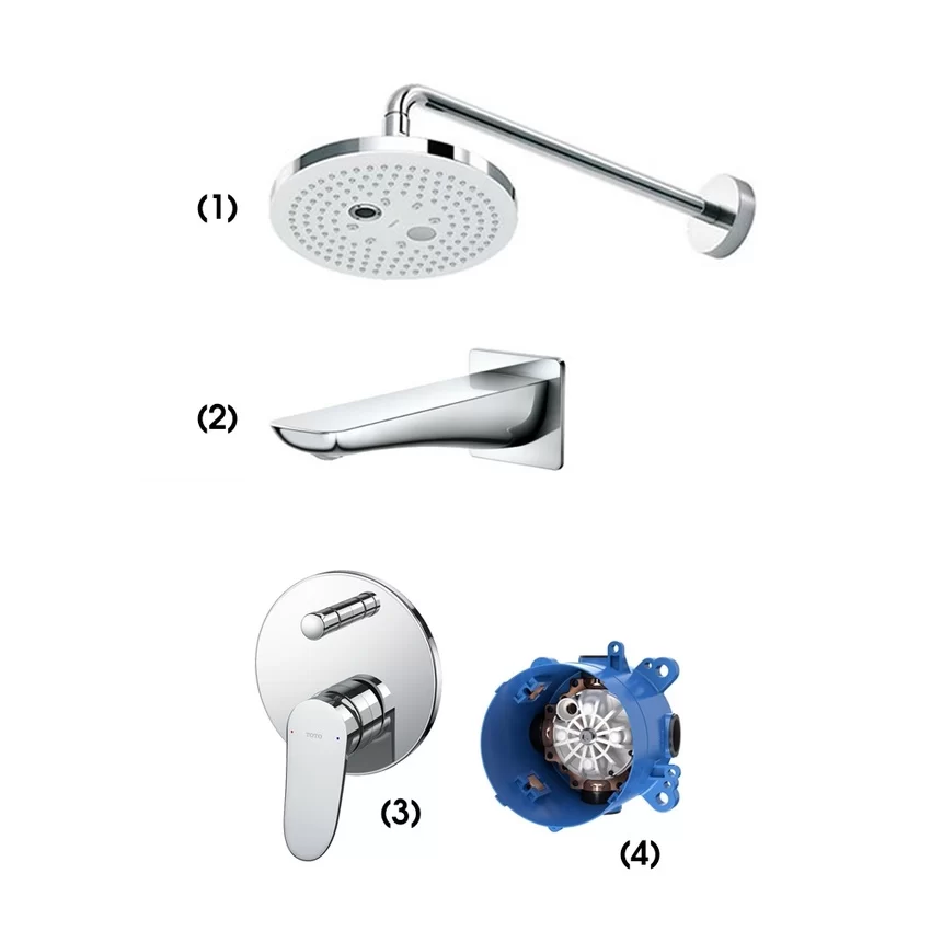 Bộ sen tắm âm tường TOTO TBW01004A Bộ sen tắm âm tường TOTO TBW01004A