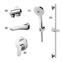 Bộ sen tắm âm tường 2 đường nước nóng lạnh TOTO TBW01010A TBG01001B